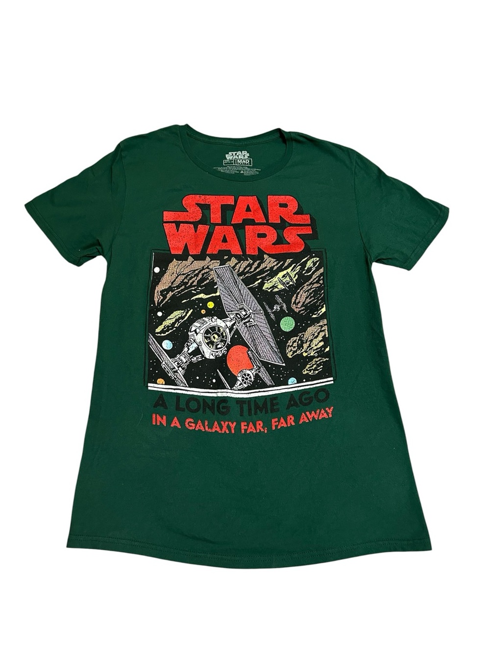MAD Engine Star Wars Crew Tee in Forest Green with White Print